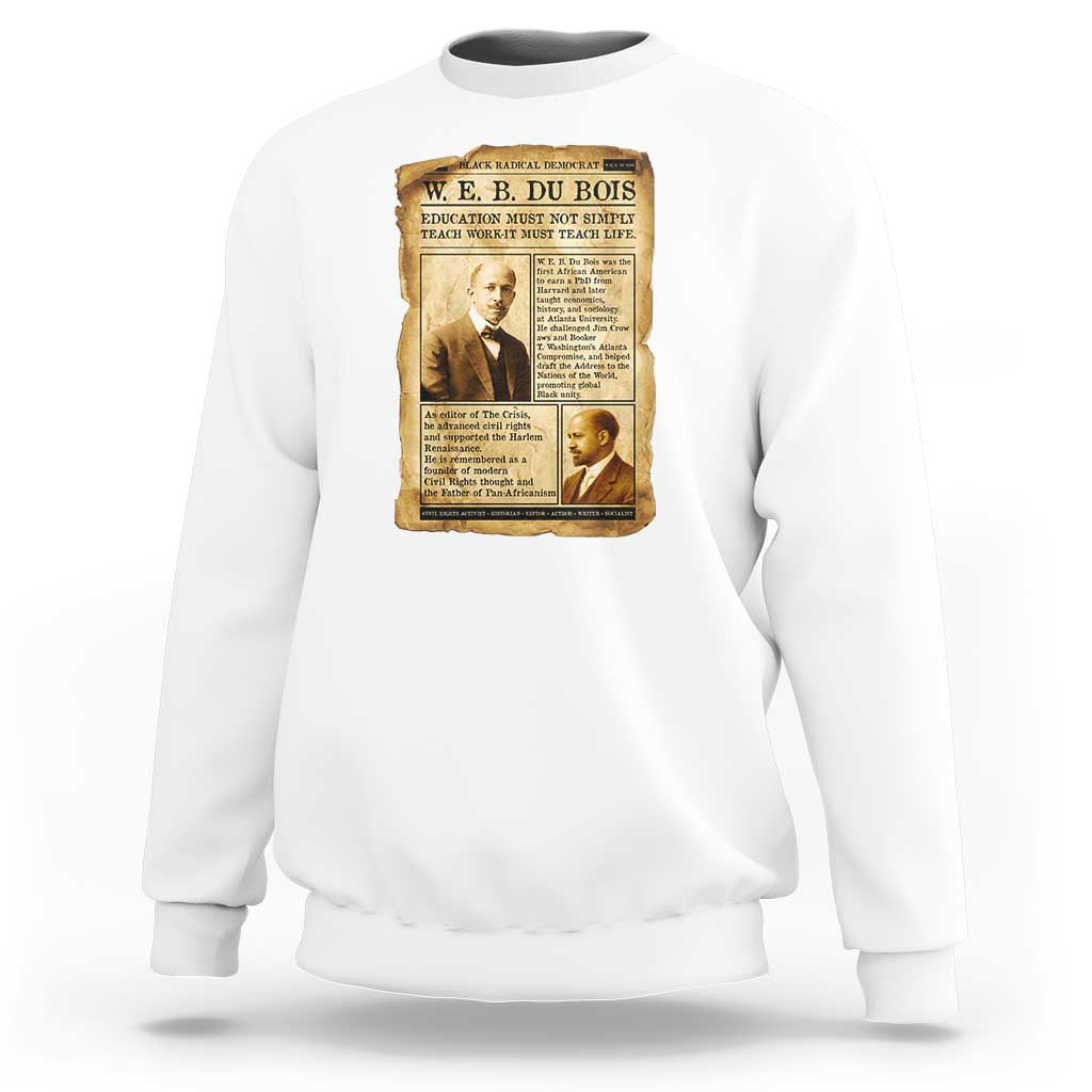 Vintage Newspaper W E B Du Bois Sweatshirt African American Scholar