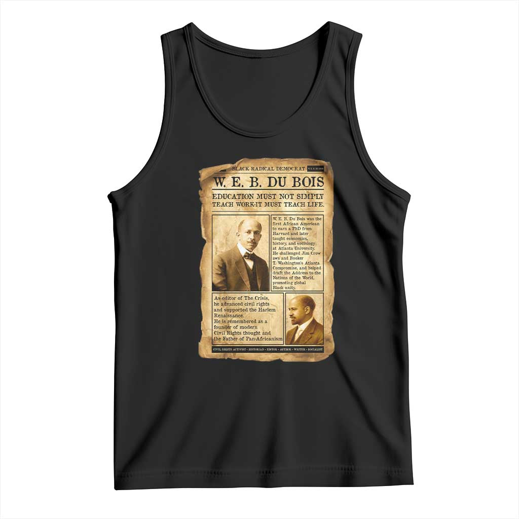Vintage Newspaper W E B Du Bois Tank Top African American Scholar
