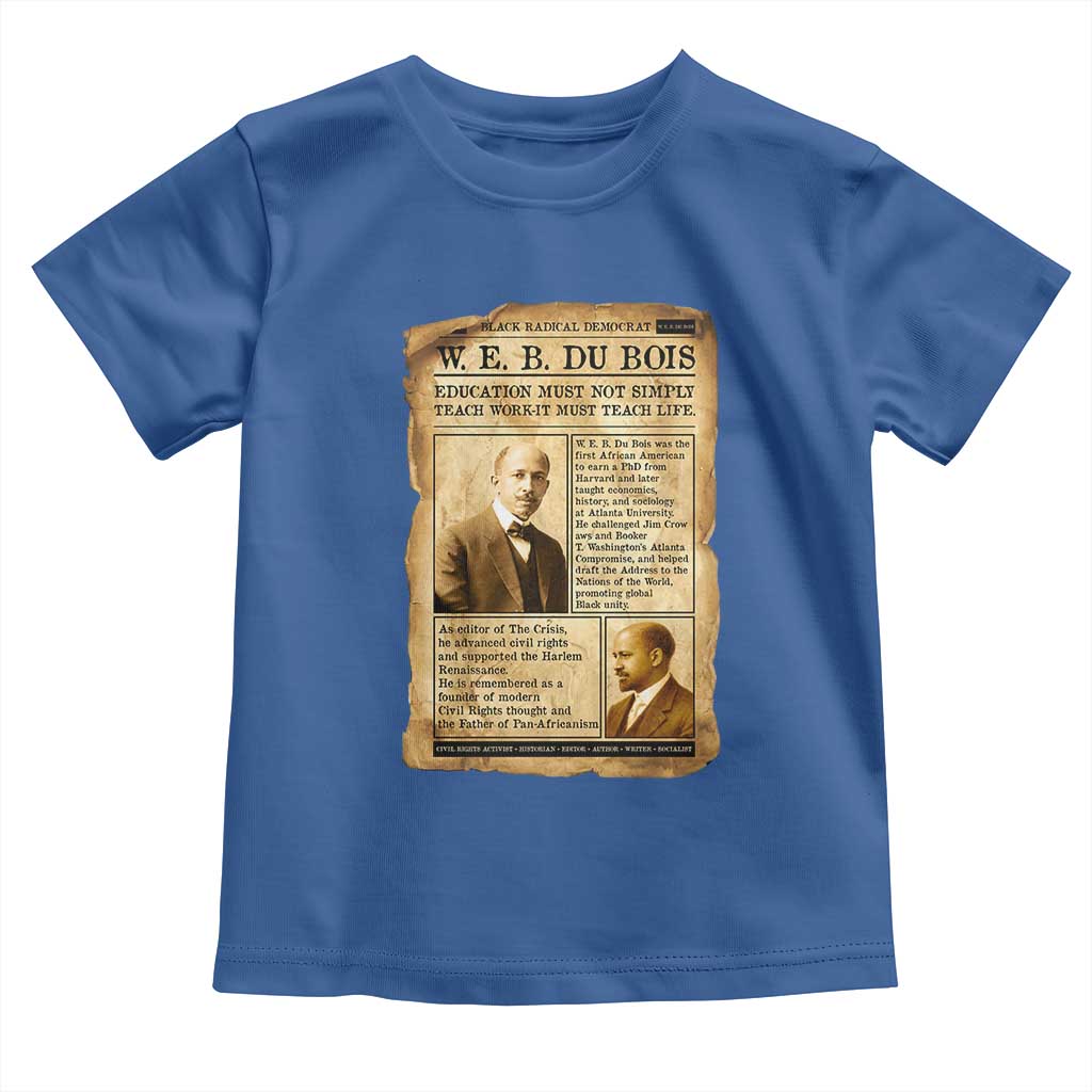 Vintage Newspaper W E B Du Bois Toddler T Shirt African American Scholar
