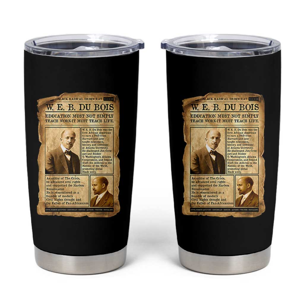 Vintage Newspaper W E B Du Bois Tumbler Cup African American Scholar