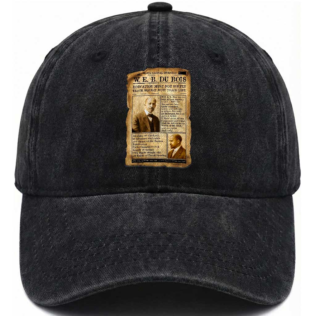 Vintage Newspaper W E B Du Bois Washed Cotton Baseball Cap African American Scholar
