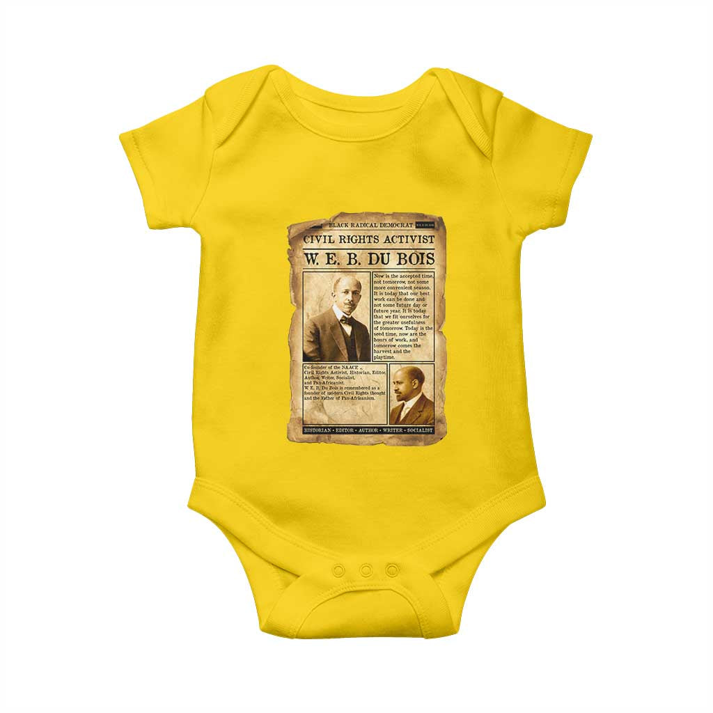 Vintage Newspaper W E B Du Bois Baby Onesie Civil Rights History