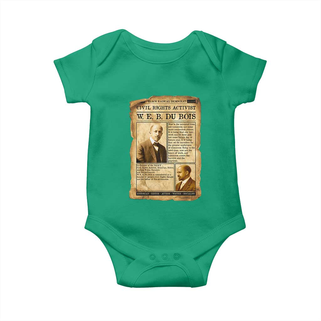 Vintage Newspaper W E B Du Bois Baby Onesie Civil Rights History
