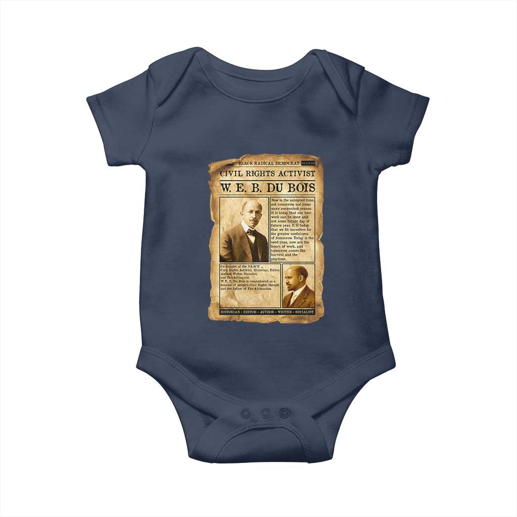 Vintage Newspaper W E B Du Bois Baby Onesie Civil Rights History