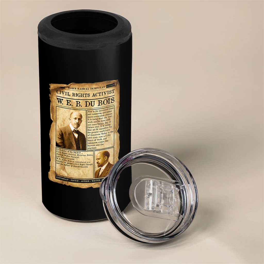 Vintage Newspaper W E B Du Bois 4 in 1 Can Cooler Tumbler Civil Rights History