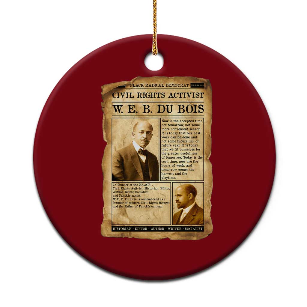 Vintage Newspaper W E B Du Bois Ceramic Ornament Civil Rights History