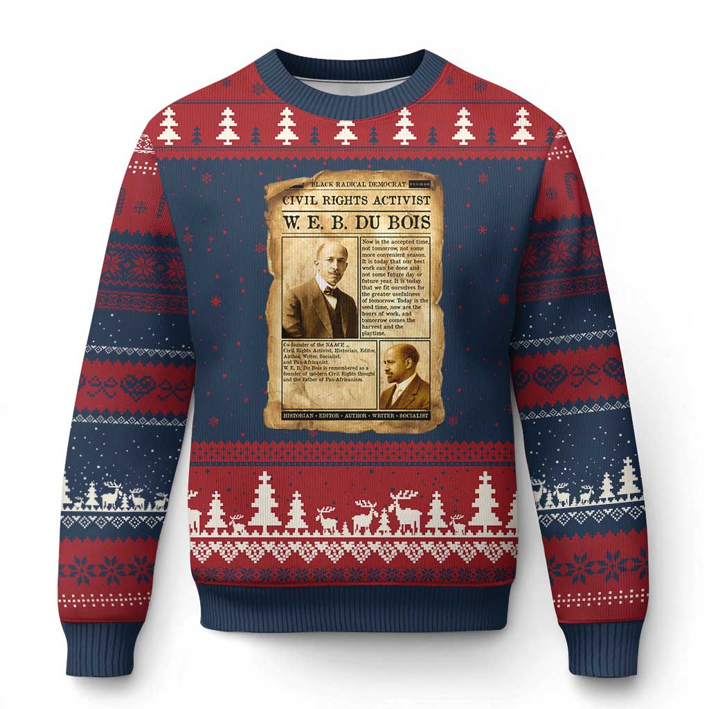 Vintage Newspaper W E B Du Bois Ugly Christmas Sweater Civil Rights History