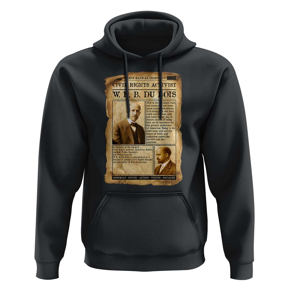 Vintage Newspaper W E B Du Bois Hoodie Civil Rights History