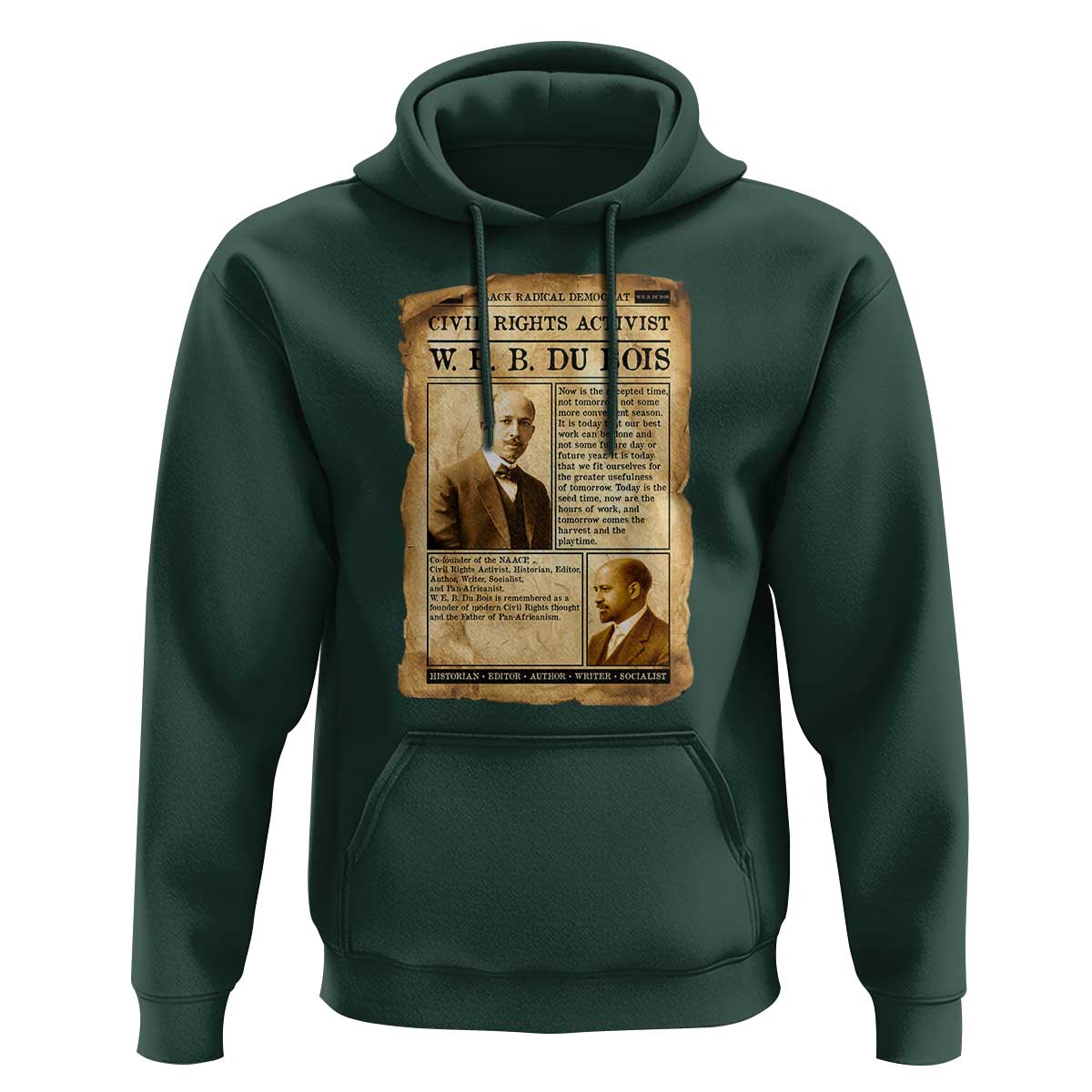 Vintage Newspaper W E B Du Bois Hoodie Civil Rights History