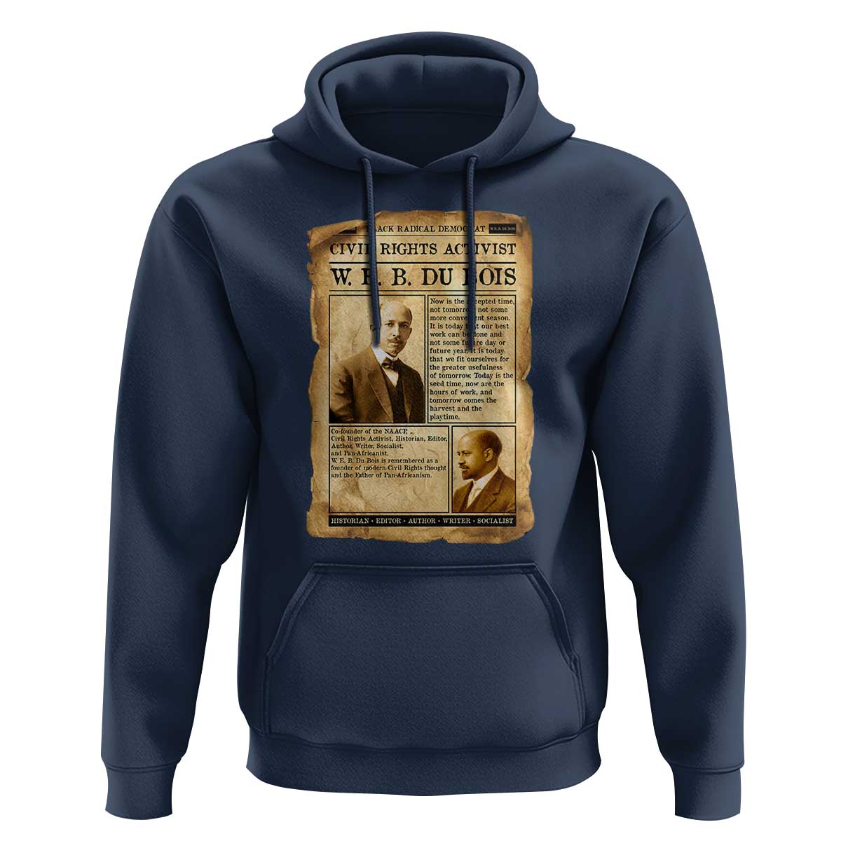 Vintage Newspaper W E B Du Bois Hoodie Civil Rights History