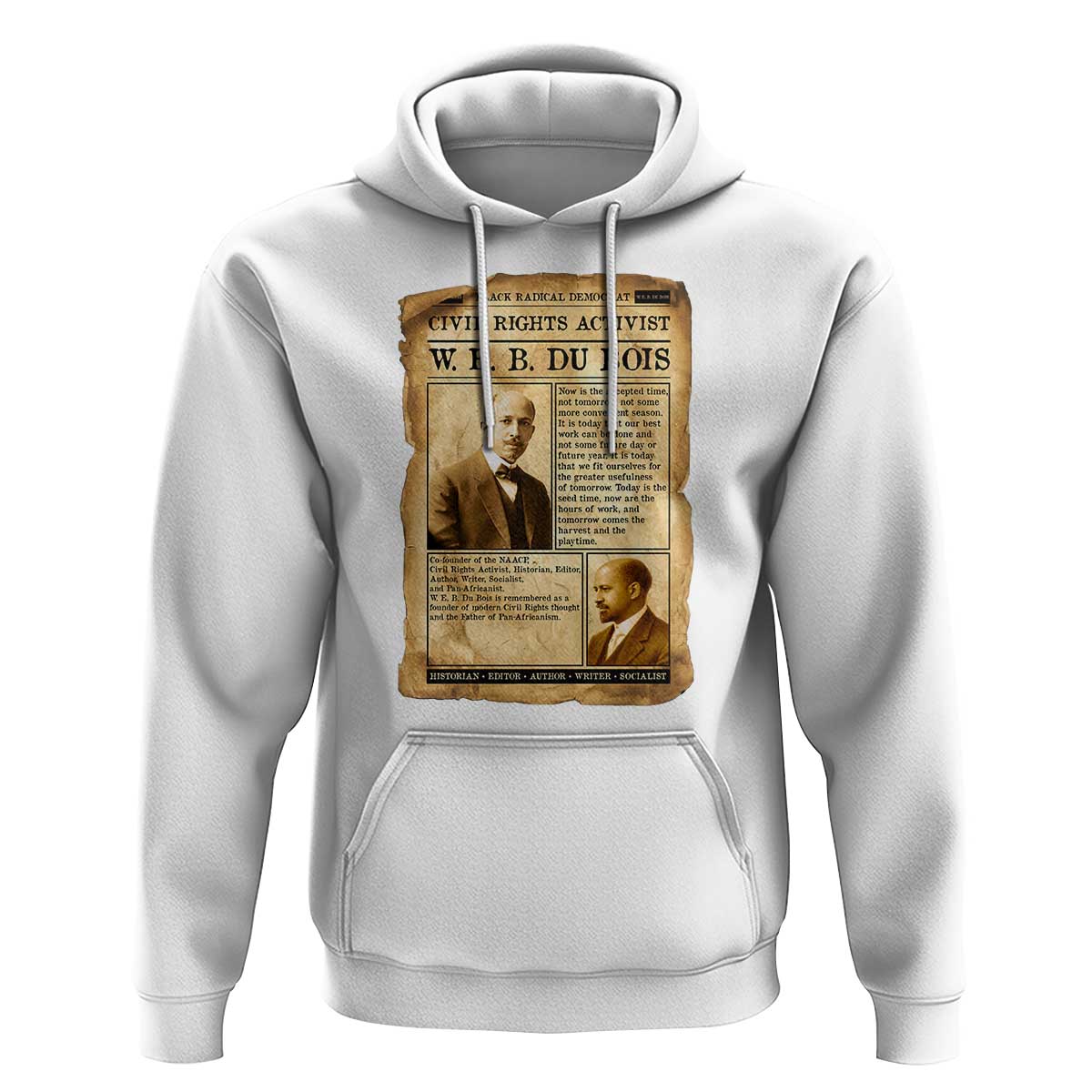 Vintage Newspaper W E B Du Bois Hoodie Civil Rights History
