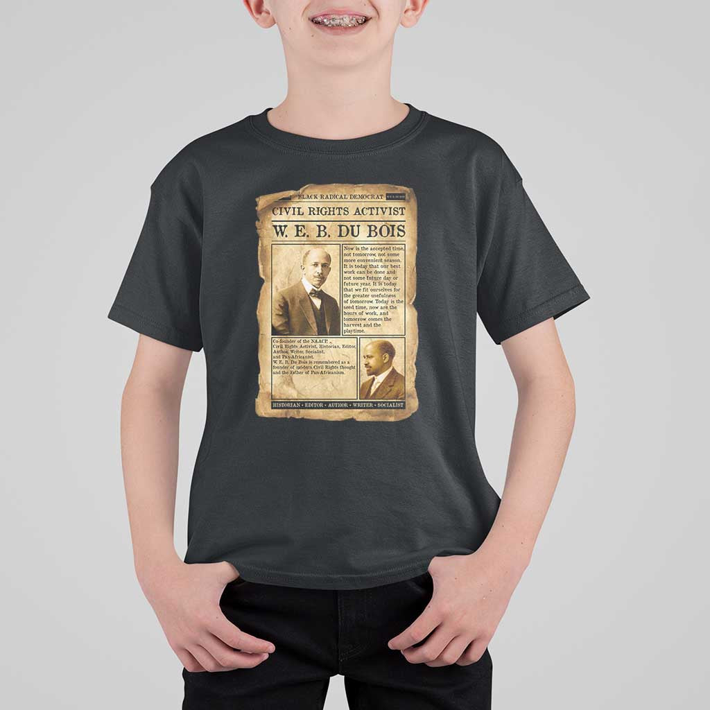 Vintage Newspaper W E B Du Bois T Shirt For Kid Civil Rights History