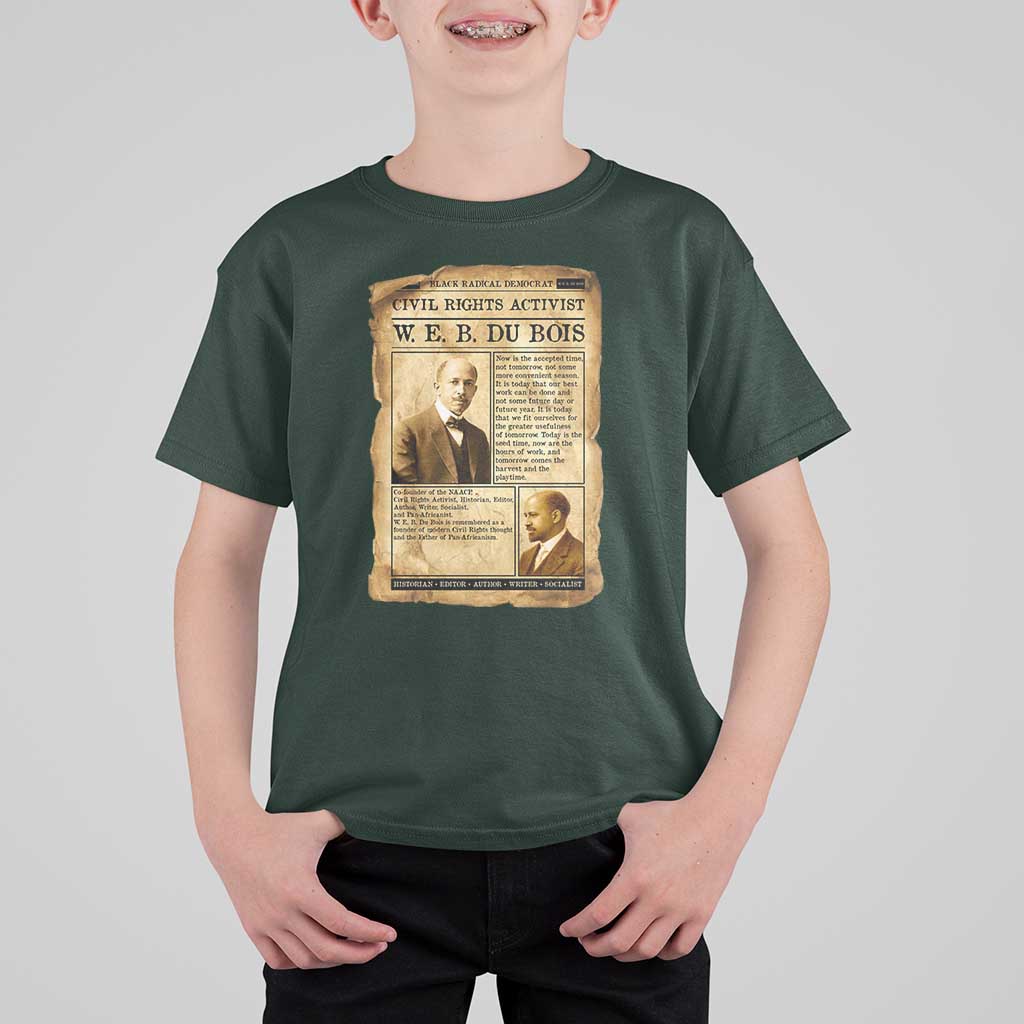 Vintage Newspaper W E B Du Bois T Shirt For Kid Civil Rights History