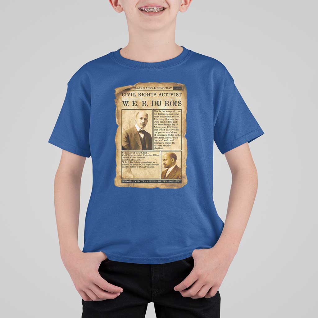 Vintage Newspaper W E B Du Bois T Shirt For Kid Civil Rights History