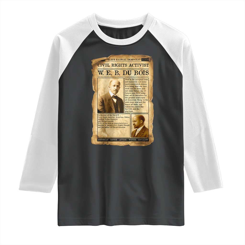 Vintage Newspaper W E B Du Bois Raglan Shirt Civil Rights History