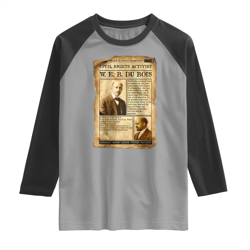 Vintage Newspaper W E B Du Bois Raglan Shirt Civil Rights History