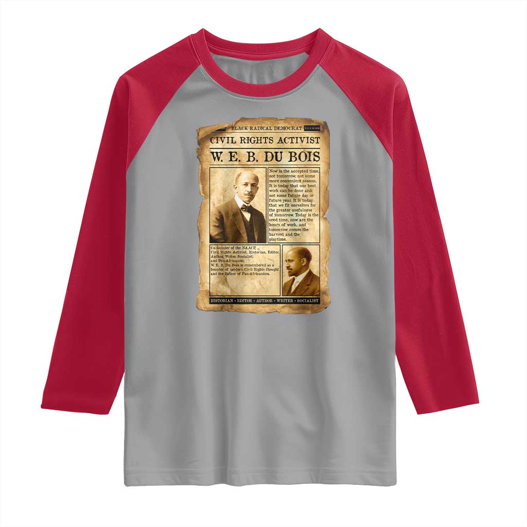 Vintage Newspaper W E B Du Bois Raglan Shirt Civil Rights History