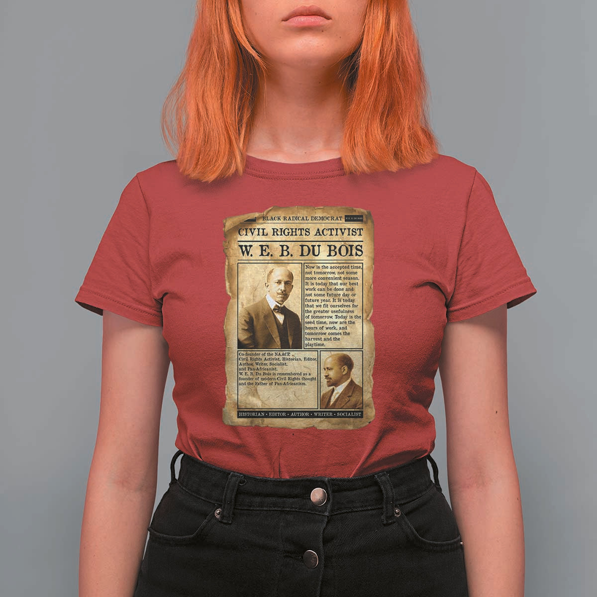 Vintage Newspaper W E B Du Bois T Shirt For Women Civil Rights History