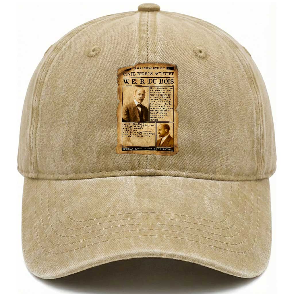 Vintage Newspaper W E B Du Bois Washed Cotton Baseball Cap Civil Rights History