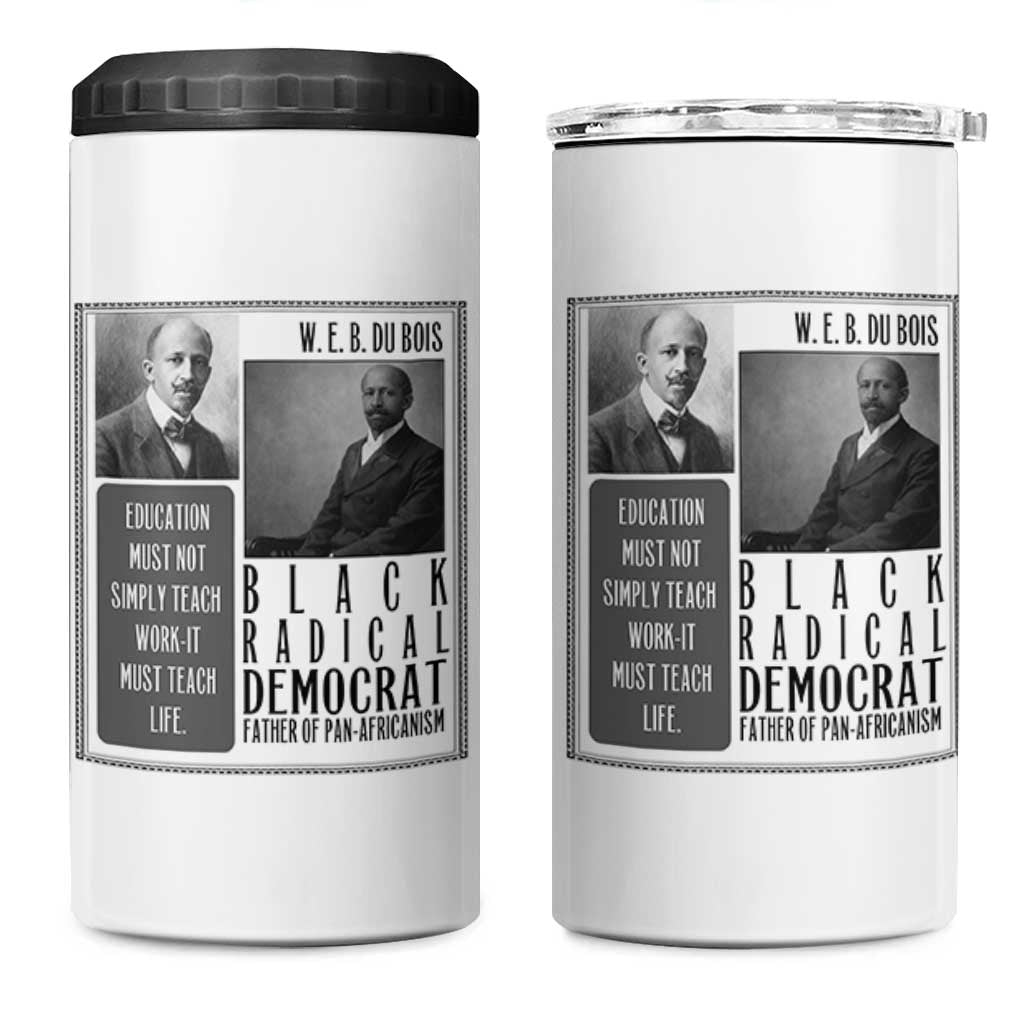 W E B Du Bois 4 in 1 Can Cooler Tumbler Pan Africanism Intellectual Leader