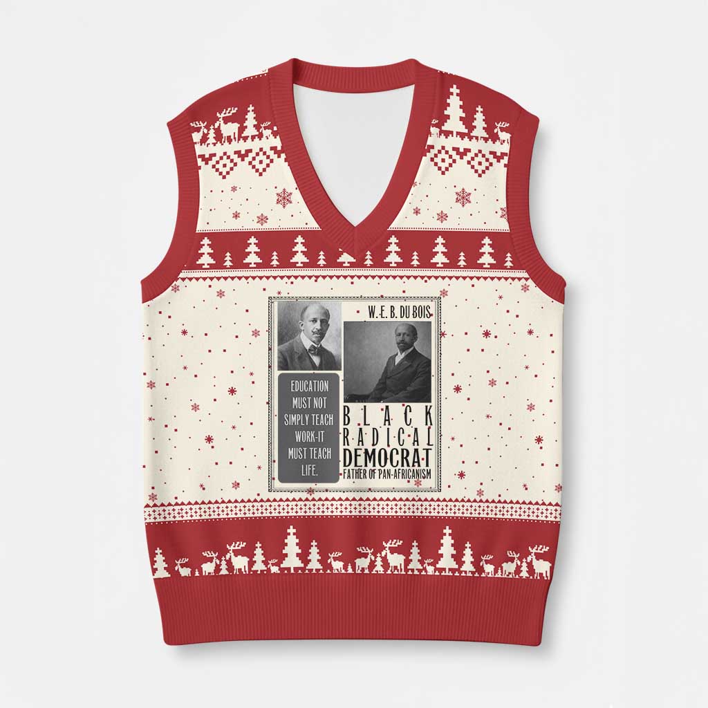 W E B Du Bois V-Neck Knit Sweater Vest Pan Africanism Intellectual Leader