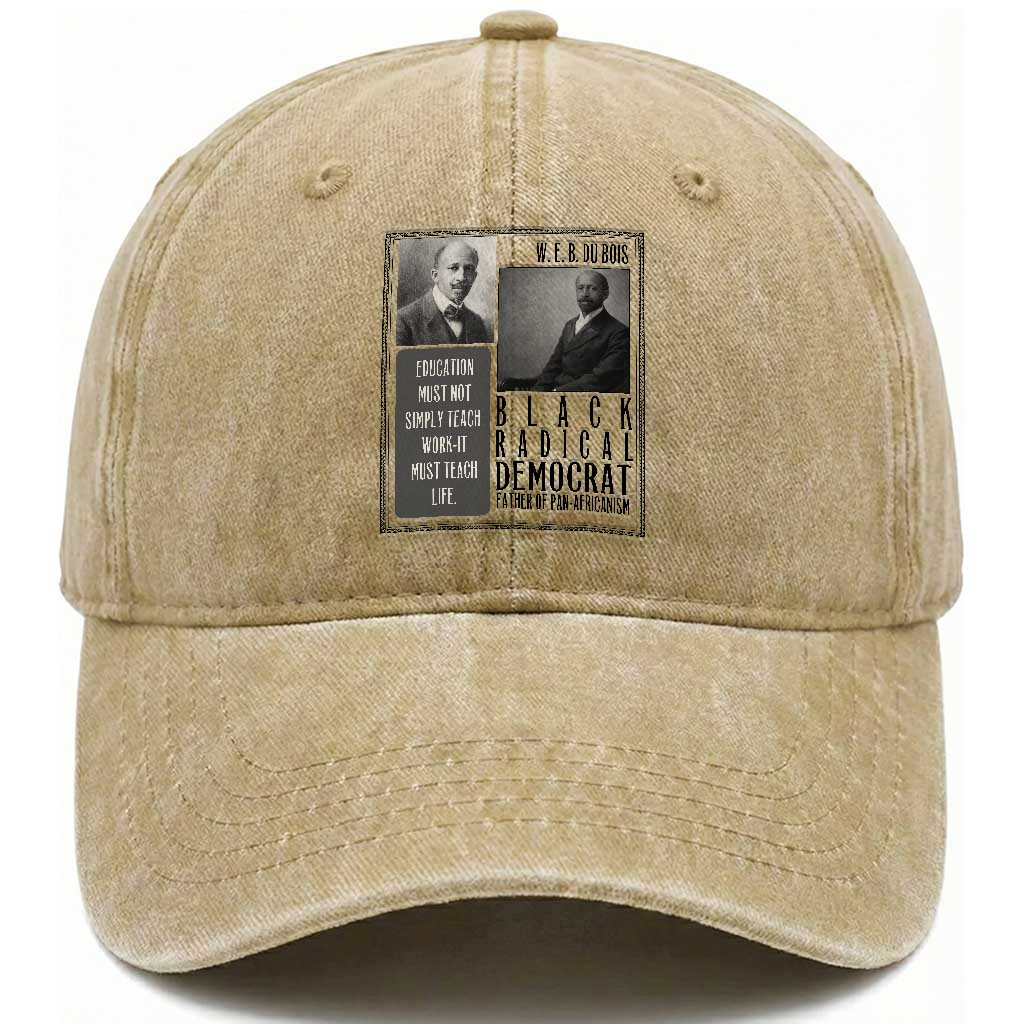 W E B Du Bois Washed Cotton Baseball Cap Pan Africanism Intellectual Leader