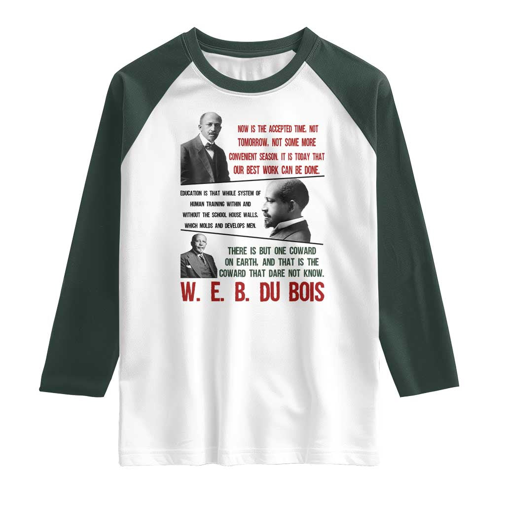 W E B Du Bois Education And Human Development Quote Raglan Shirt