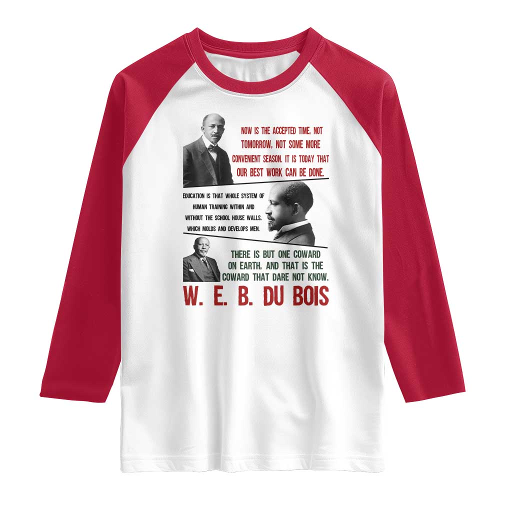 W E B Du Bois Education And Human Development Quote Raglan Shirt