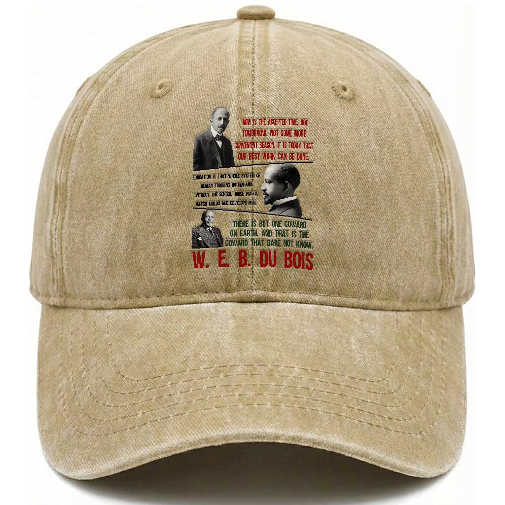 W E B Du Bois Education And Human Development Quote Washed Cotton Baseball Cap