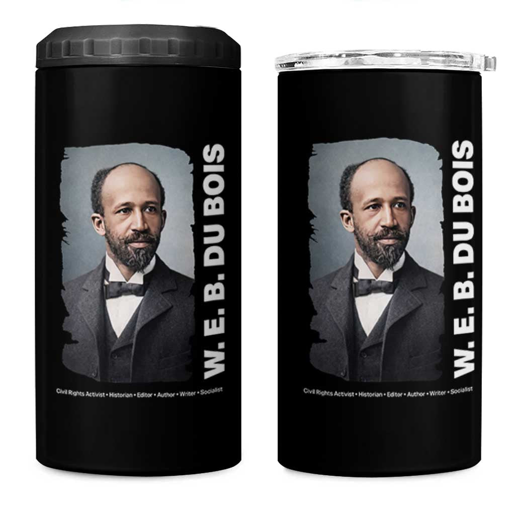 W E B Du Bois 4 in 1 Can Cooler Tumbler Black Thought Leader And Intellectual Legacy