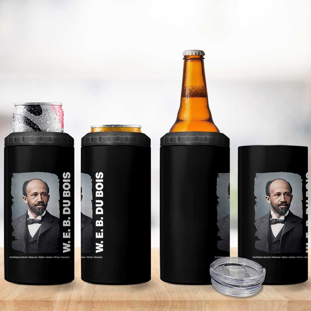W E B Du Bois 4 in 1 Can Cooler Tumbler Black Thought Leader And Intellectual Legacy