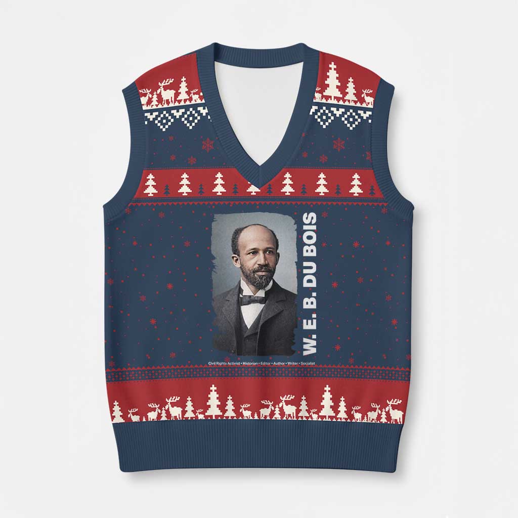 W E B Du Bois V-Neck Knit Sweater Vest Black Thought Leader And Intellectual Legacy