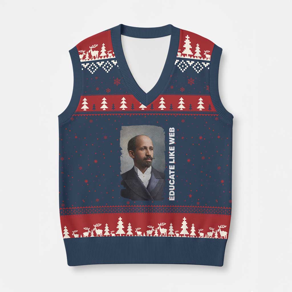Educate Like W E B V-Neck Knit Sweater Vest African American Heritage