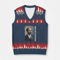 Educate Like W E B V-Neck Knit Sweater Vest African American Heritage