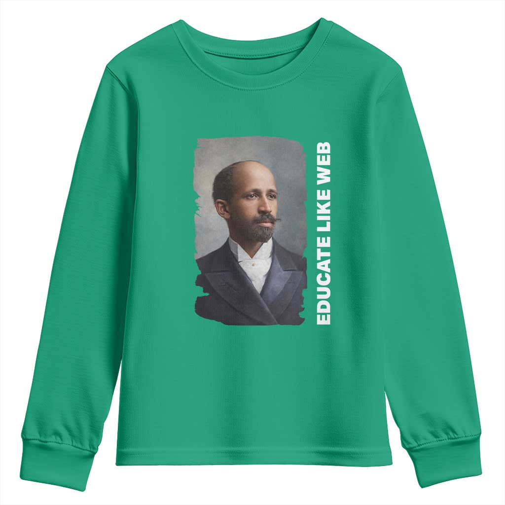 Educate Like W E B Youth Sweatshirt African American Heritage