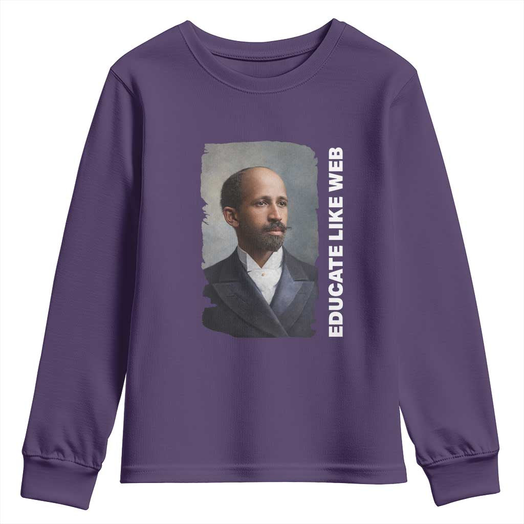 Educate Like W E B Youth Sweatshirt African American Heritage