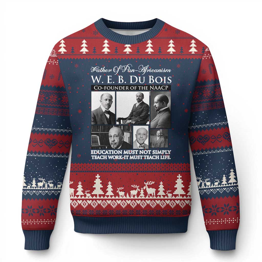 W E B Du Bois Ugly Christmas Sweater Education Must Teach Life Quote