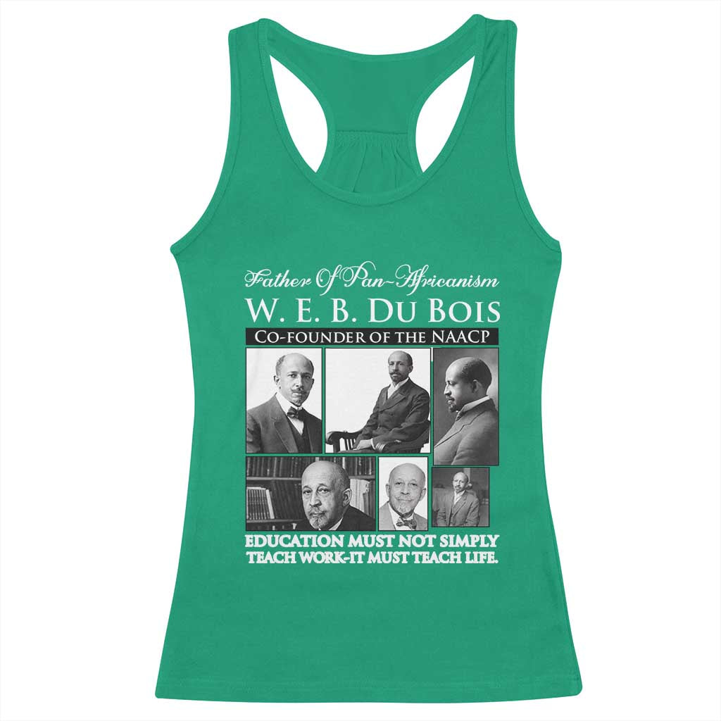 W E B Du Bois Racerback Tank Top Education Must Teach Life Quote