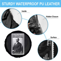 Vintage Stamp W E B Du Bois Spare Tire Cover Black Thought Leader