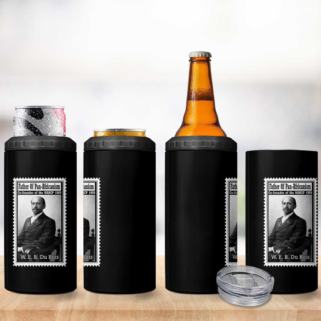 Vintage Stamp W E B Du Bois 4 in 1 Can Cooler Tumbler Black Thought Leader
