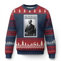 Vintage Stamp W E B Du Bois Ugly Christmas Sweater Black Thought Leader
