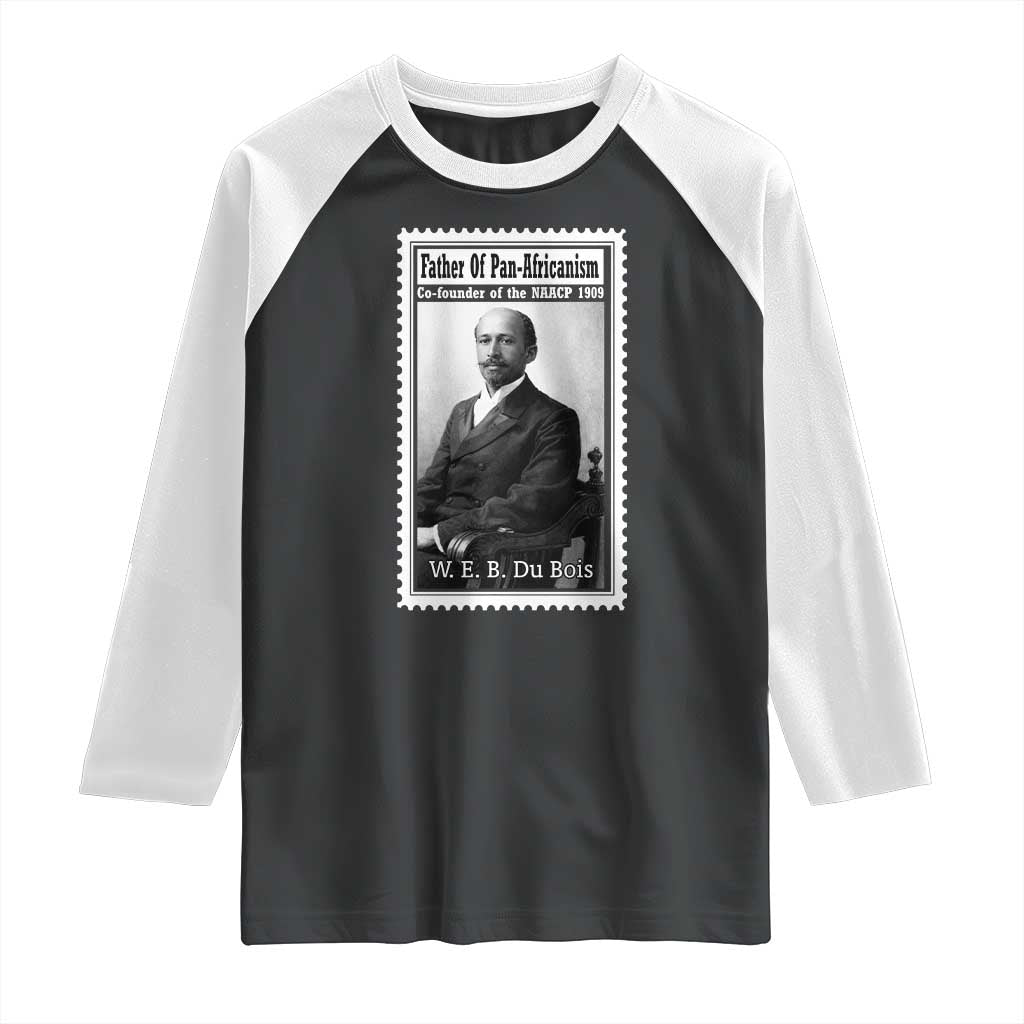 Vintage Stamp W E B Du Bois Raglan Shirt Black Thought Leader