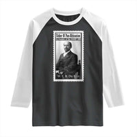 Vintage Stamp W E B Du Bois Raglan Shirt Black Thought Leader