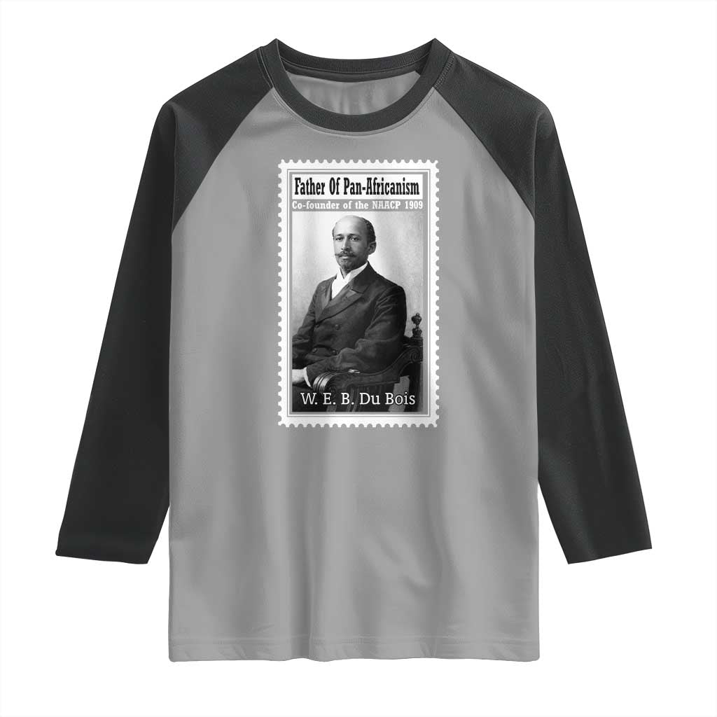 Vintage Stamp W E B Du Bois Raglan Shirt Black Thought Leader