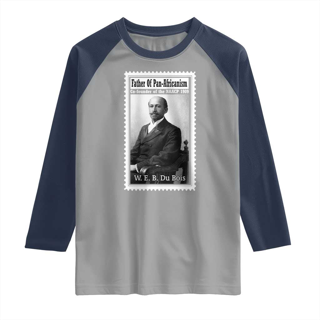 Vintage Stamp W E B Du Bois Raglan Shirt Black Thought Leader