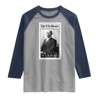 Vintage Stamp W E B Du Bois Raglan Shirt Black Thought Leader