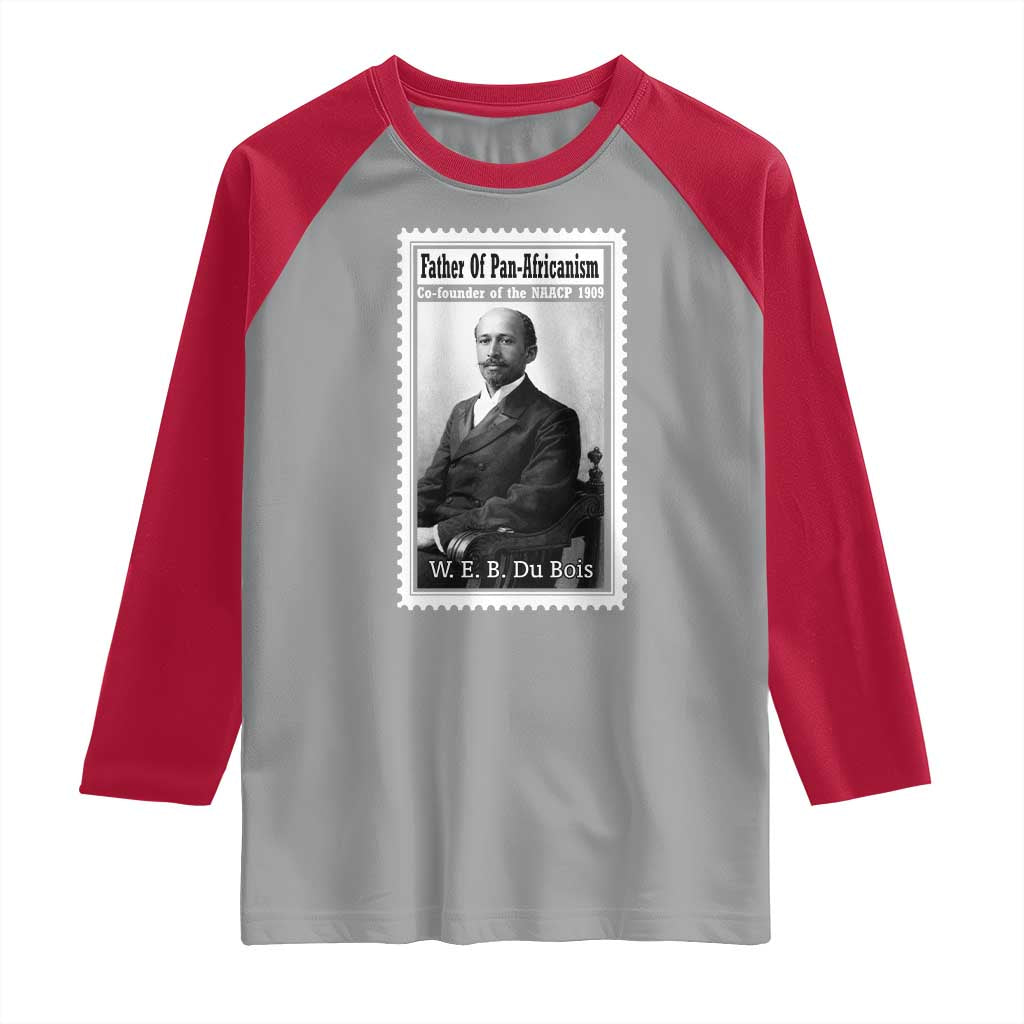 Vintage Stamp W E B Du Bois Raglan Shirt Black Thought Leader