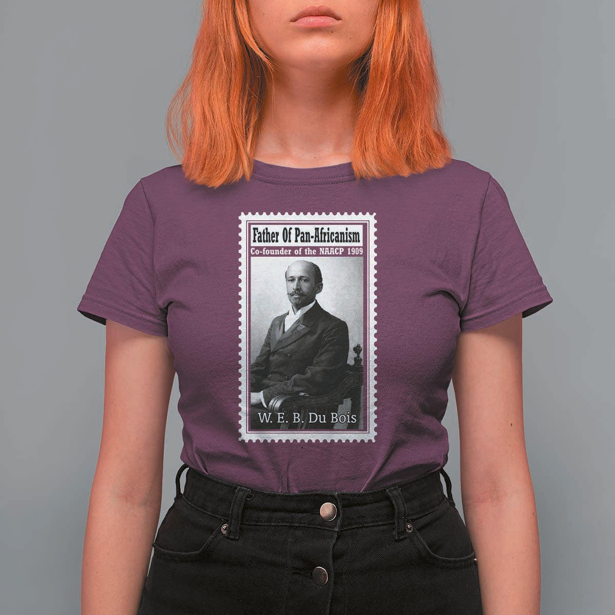 Vintage Stamp W E B Du Bois T Shirt For Women Black Thought Leader