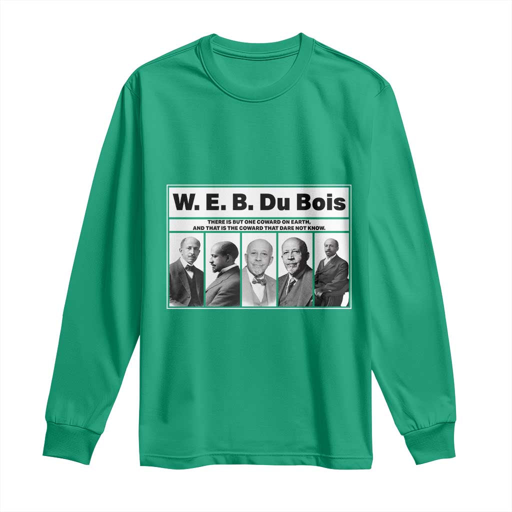W E B Du Bois Quote Long Sleeve Shirt There Is But One Coward On Earth