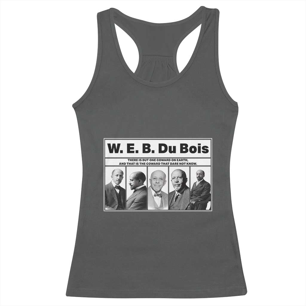 W E B Du Bois Quote Racerback Tank Top There Is But One Coward On Earth